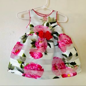 Mia & Mimi Baby Girls Dress Pink And White Floral Sun Dress, Sleeveless